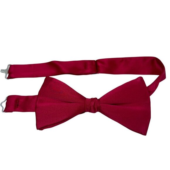 STANLEY BLACKER Cummerbund and Bow Tie Red Silk Formal Set - Picture 4 of 11